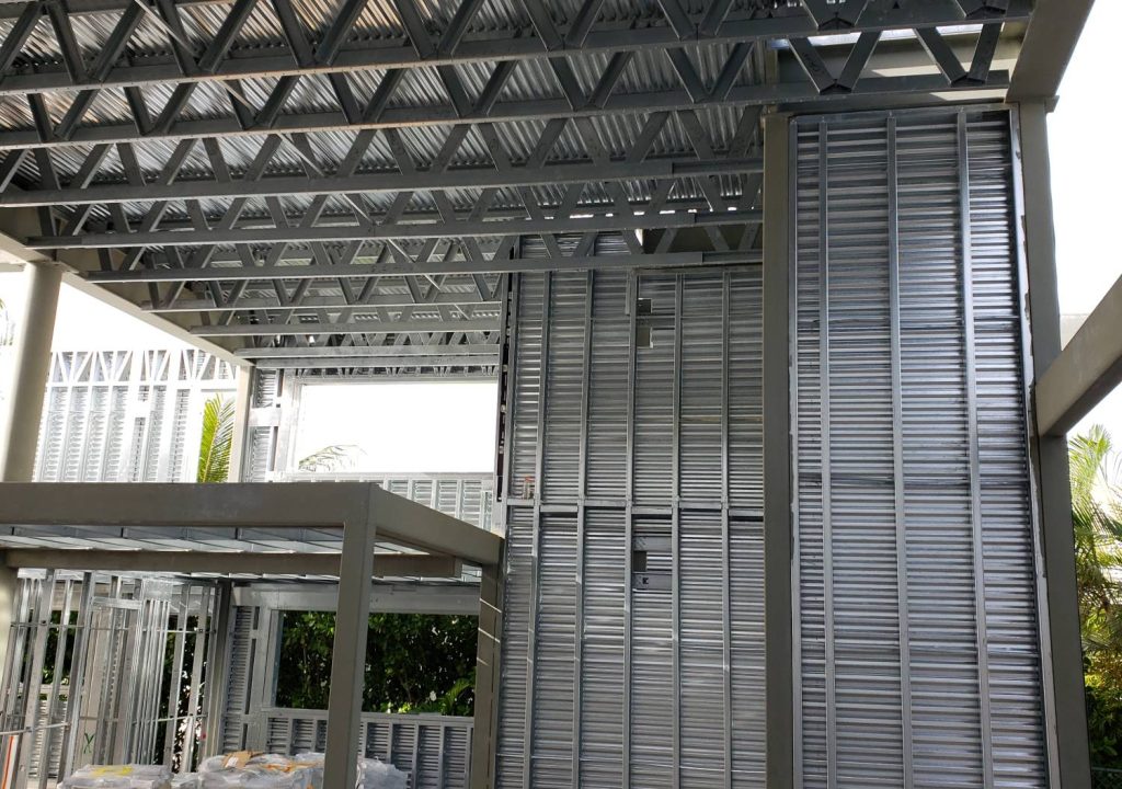Steel barndo frame in Texas