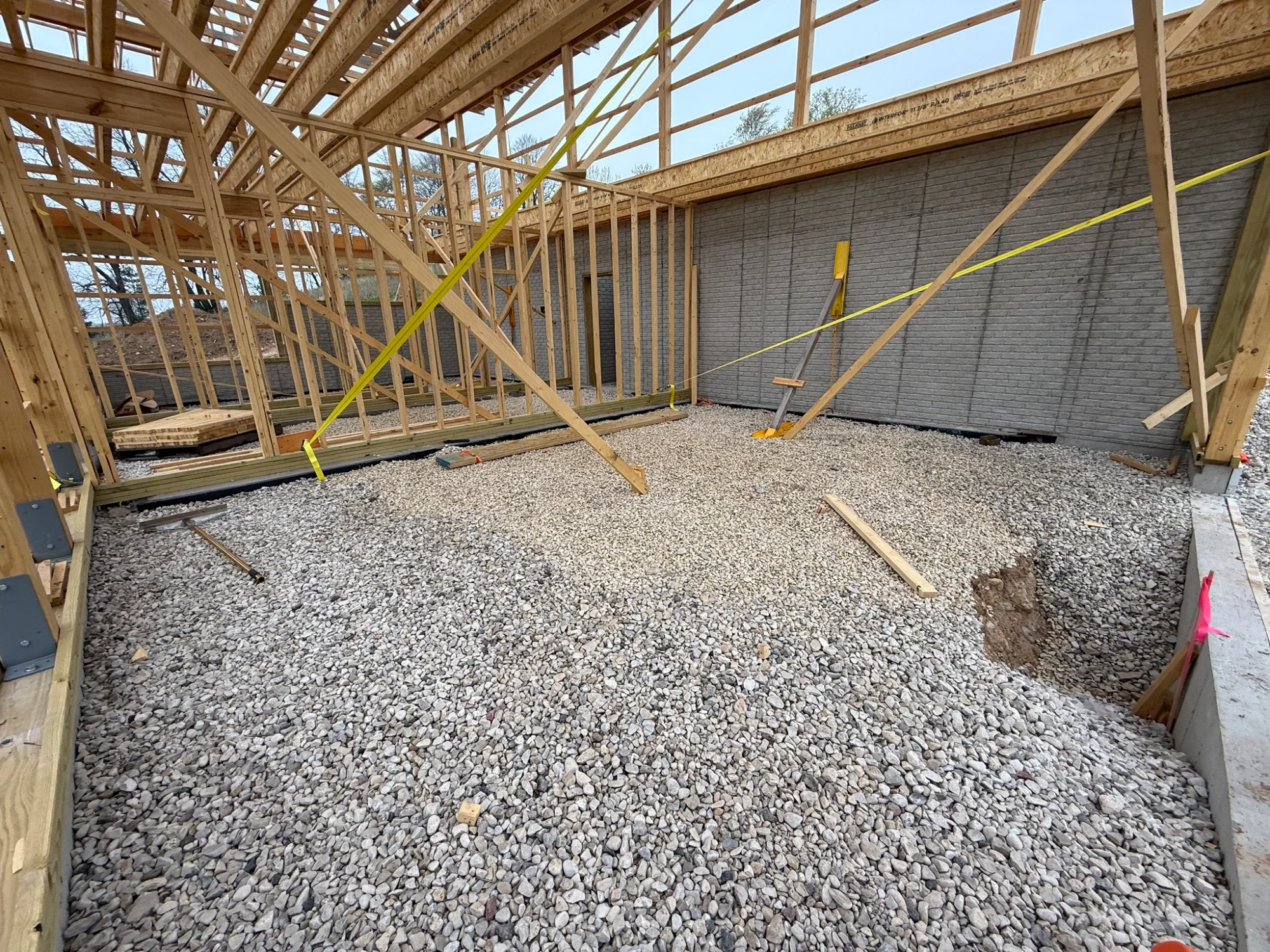 Wood frame barndominium construction in Texas