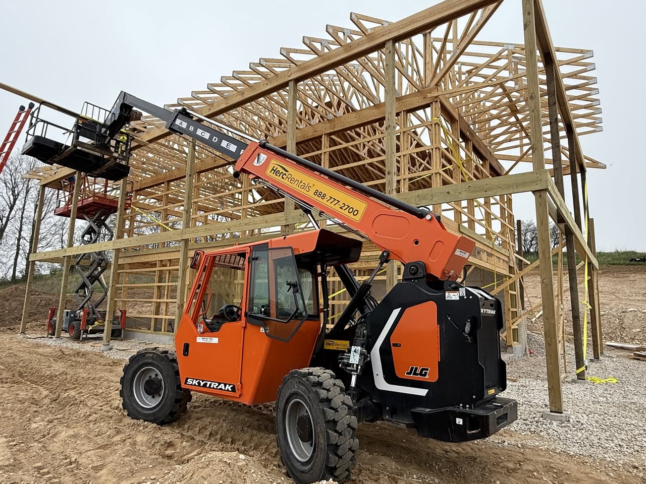 Texas barndominium wood frame construction site